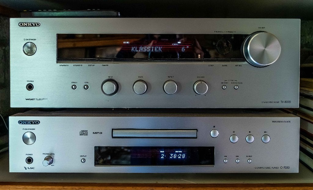 Onkyo receiver (CD speler los verkocht), Ophalen, Gebruikt, 60 tot 120 watt, Stereo