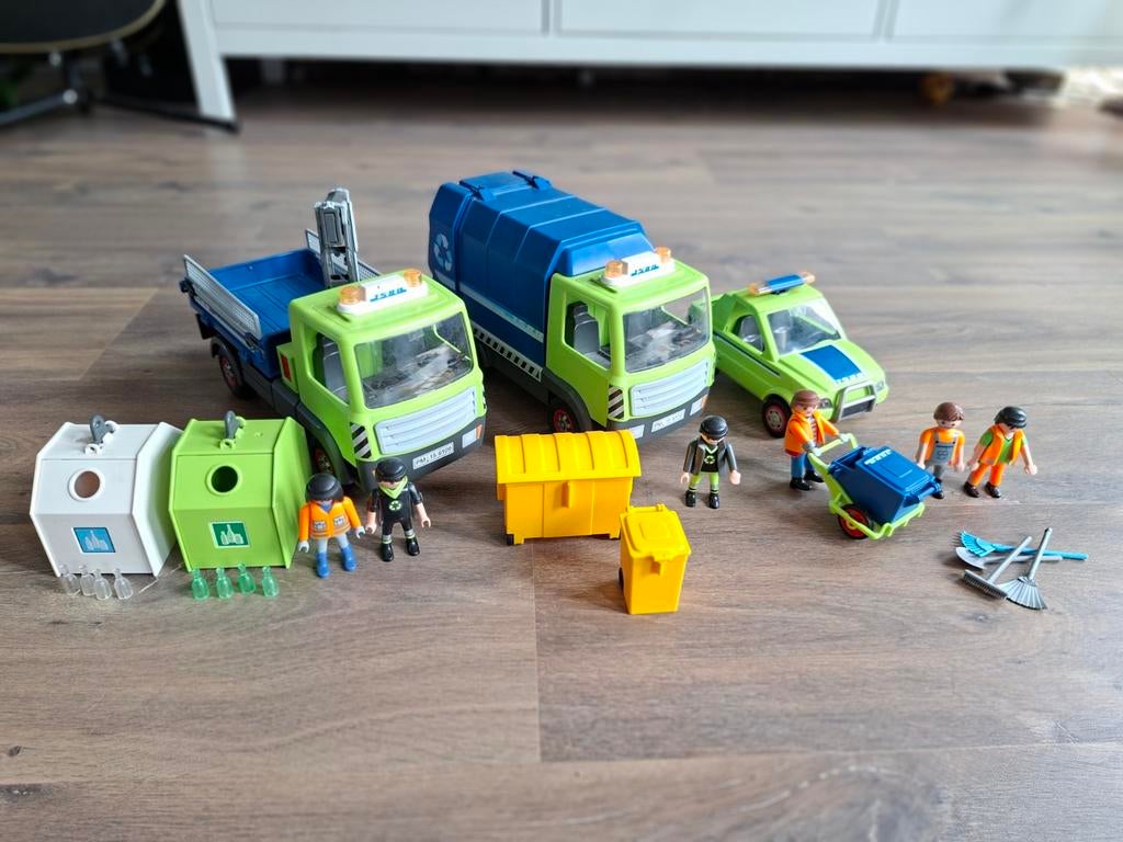 Playmobil Vuilniswagens, Glaswagen en Recycling Set, Ophalen, Gebruikt