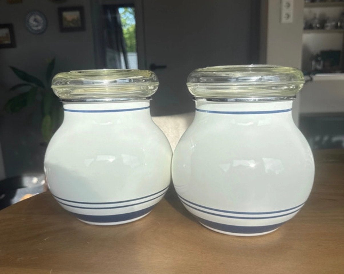 Vintage Ikea Hygge voorraadpotten emaille glas jaren 80, Ophalen of Verzenden