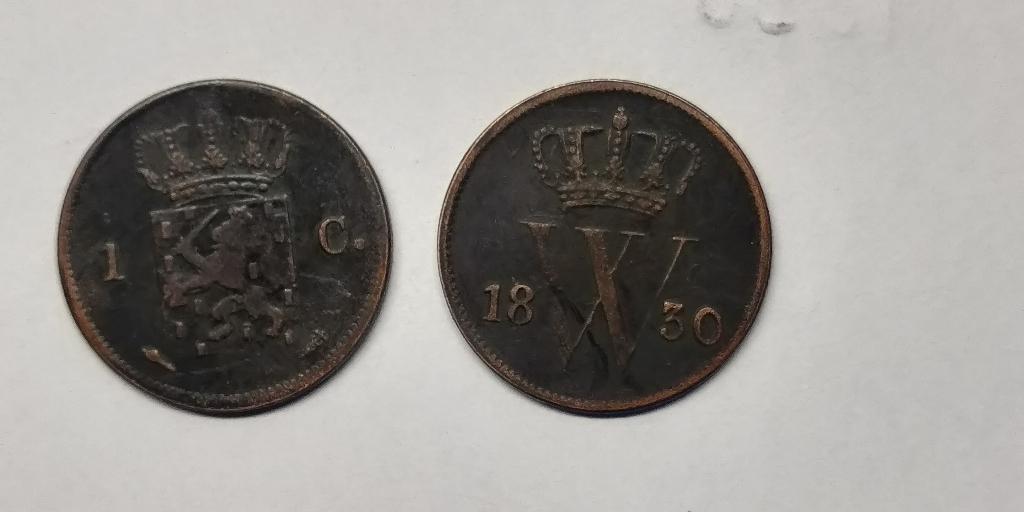 1830 Willem 1 een cent een replica , vaste pr. € 2,70., Postzegels en Munten, Munten | Nederland, Verzenden, Koning Willem I, 1 cent