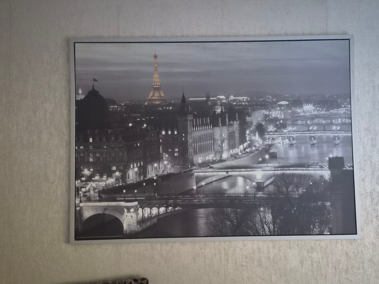 Mooie zwart-wit foto van Parijs met de Eiffeltoren, Ophalen, Gebruikt, 125 cm of meer, Foto of Poster