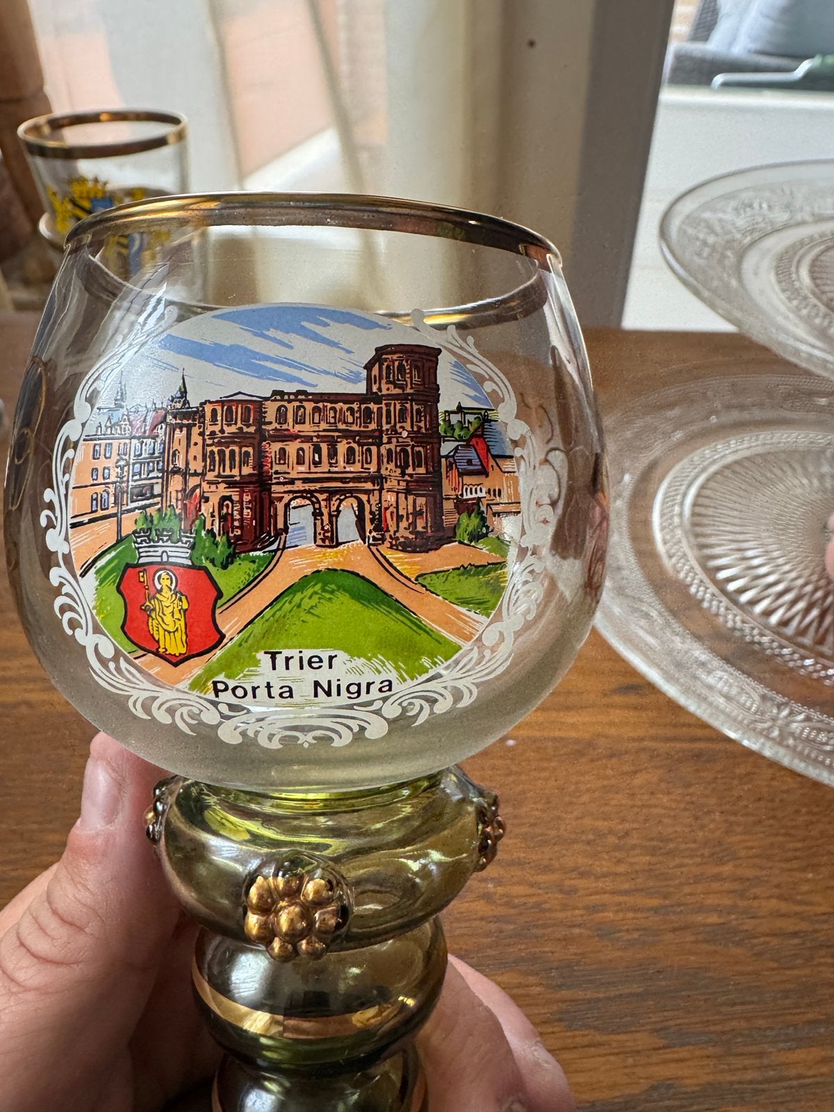Vintage Trier Porta Nigra Souvenir Glas, Ophalen