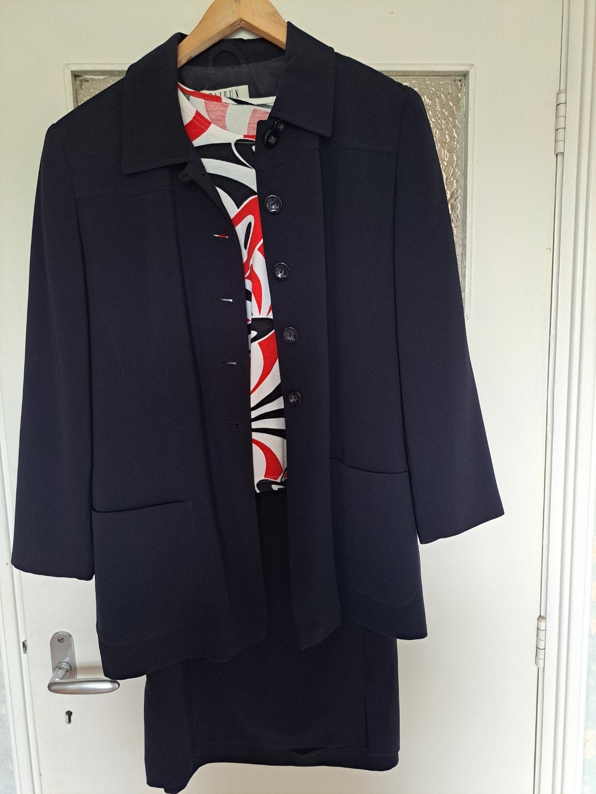 Chique donkerblauw mantelpak Taifun maat 44 (z.g.a.n.), Kleding | Dames, Kostuum of Pak, Blauw, Maat 42/44 (L), Ophalen of Verzenden