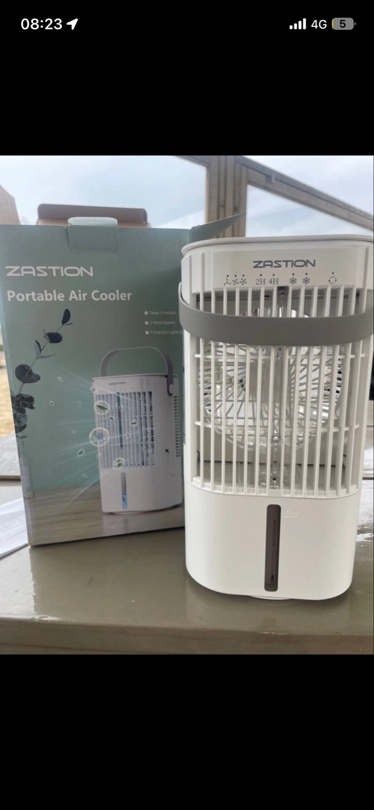 ZASTION Draagbare Luchtkoeler - Compact en Efficiënt, Tafel- of Grondventilator, Minder dan 60 m³, Timer, Nieuw