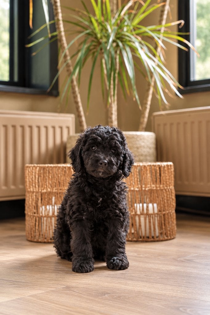 Medium Bernedoodle Bella 🤎 Lief zwart teefje – 9 weken, Dieren en Toebehoren, Overige rassen, CDV (hondenziekte), 8 tot 15 weken
