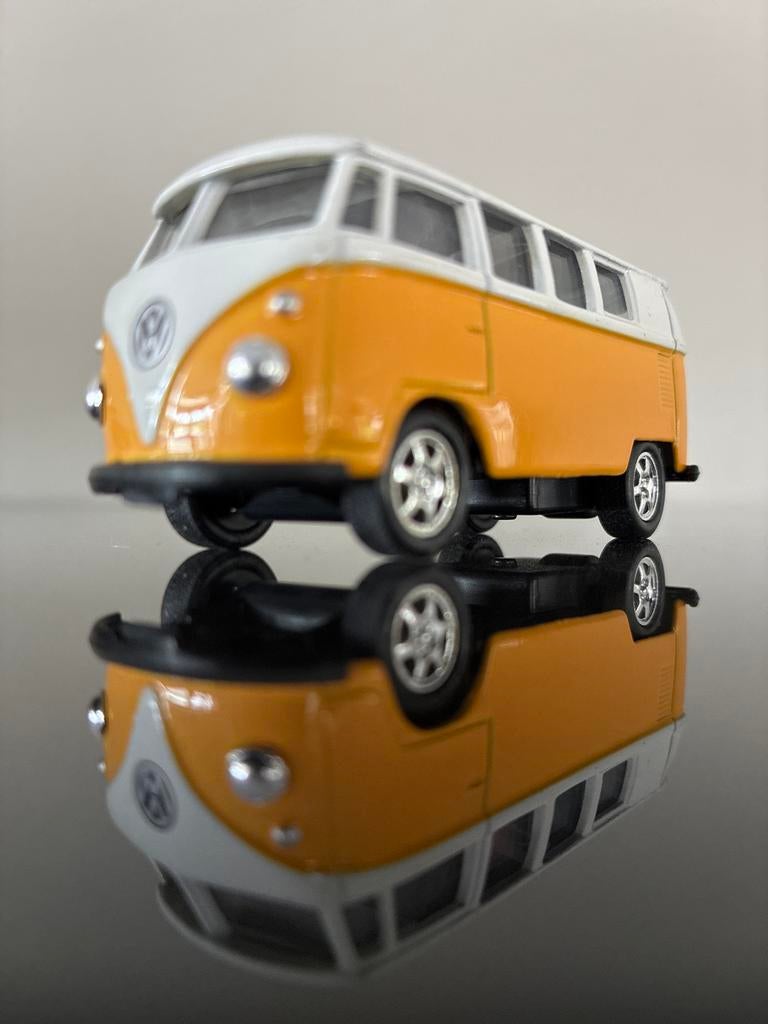 Volkswagen T1 Bus Modelauto - Geel/Wit, Overige merken, 1:50 of kleiner, Auto, Ophalen of Verzenden