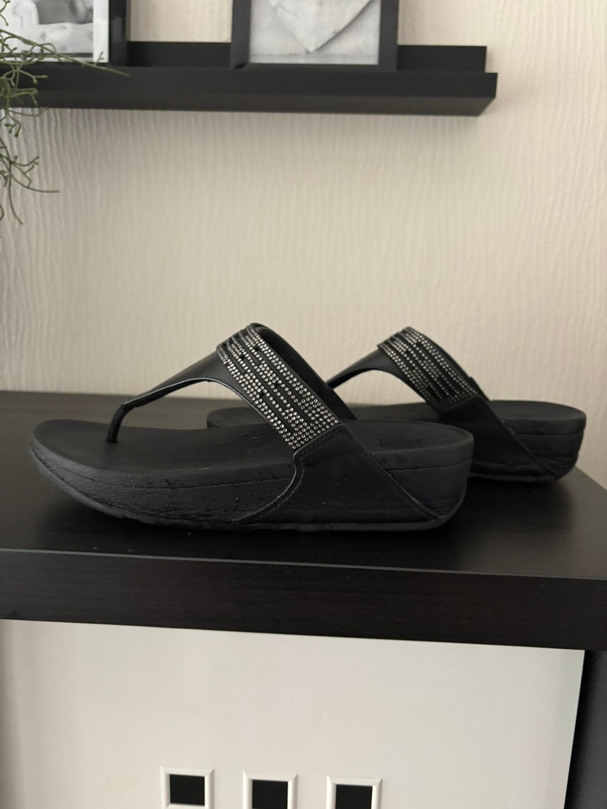 Flipflop maat 38 zwart met bling bling, Verzenden, Zo goed als nieuw, Zwart, Sneakers of Gympen