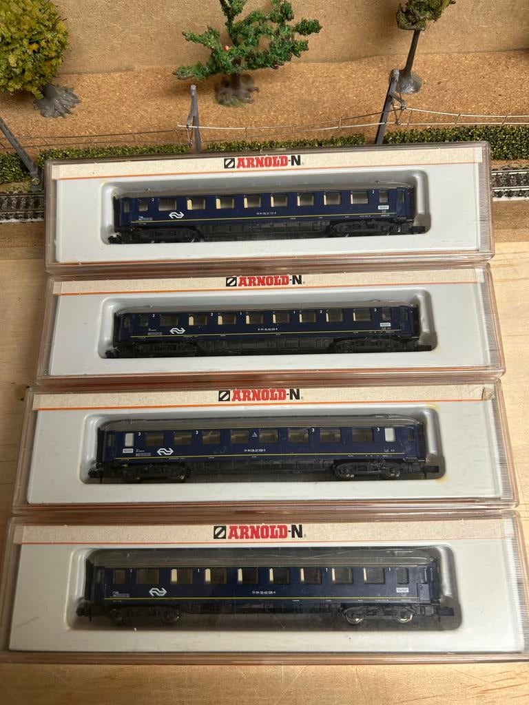 4x arnold Plan D rijtuigen blauw, Arnold, Gelijkstroom, Wagon, Ophalen of Verzenden