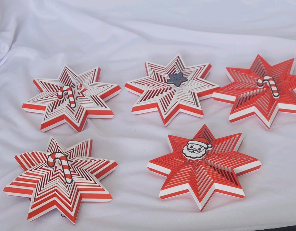 Unieke Kerst Decoratie Set – 5 Sterren Ornamenten, Ophalen of Verzenden, Nieuw