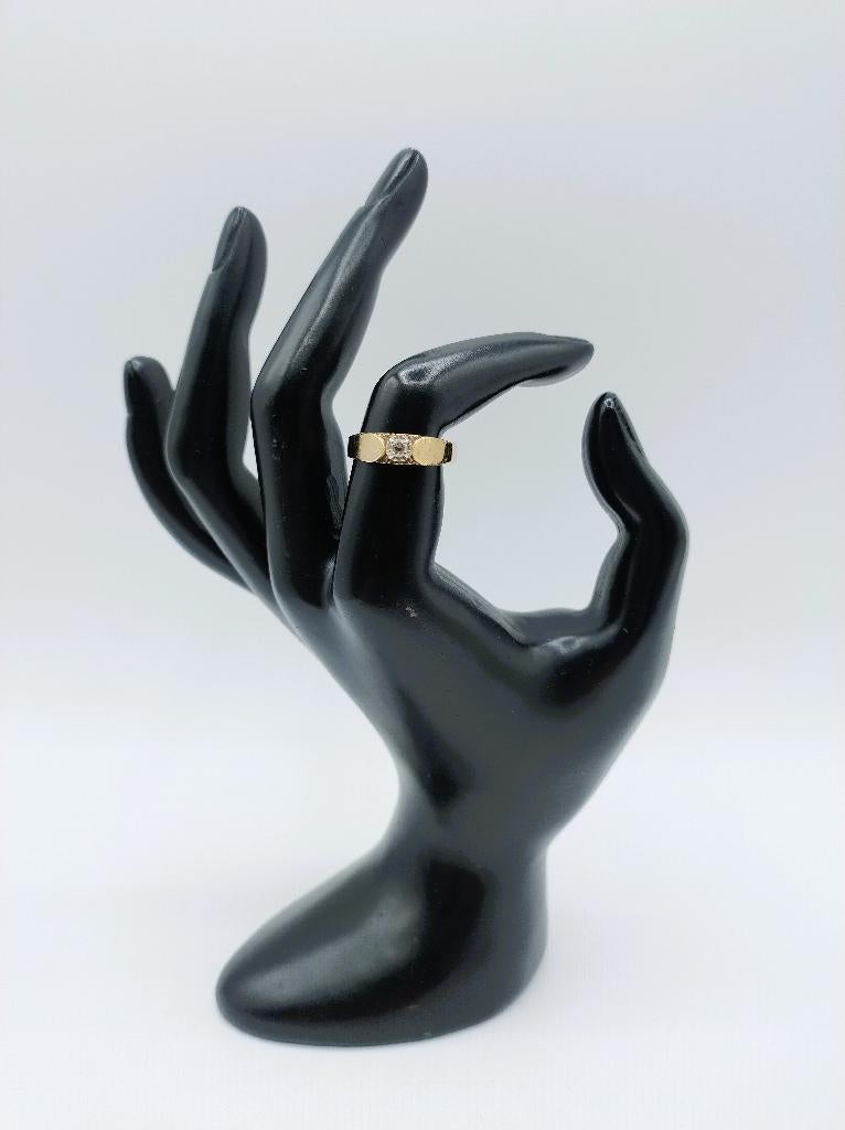 Gouden solitair ring met diamant, 0,07 ct, 17 mm, Info@zilverwebsite.nl, Verzenden, Zo goed als nieuw, 17 tot 18