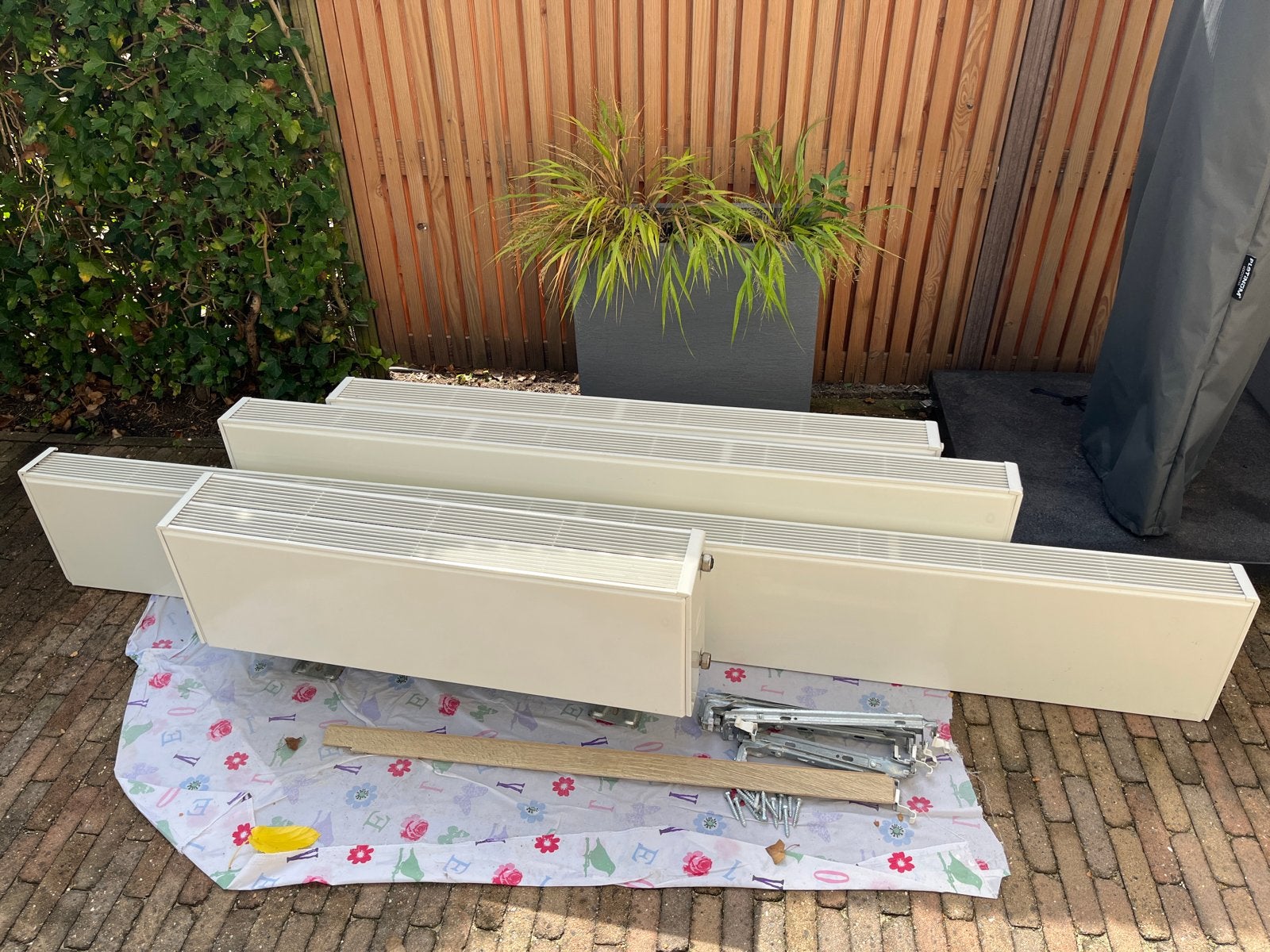 Set van 4 gebruikte radiatoren, diverse maten, Ophalen, 30 tot 80 cm, Gebruikt, Radiator