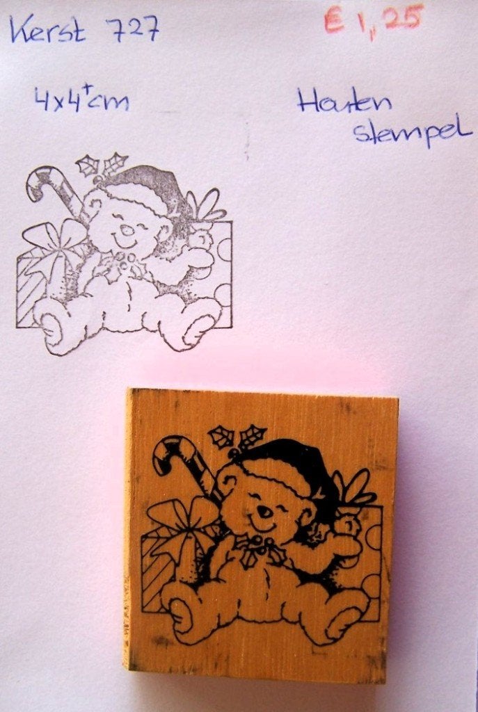 Kerst 727 Houten stempel, Hobby en Vrije tijd, Ophalen of Verzenden, Gebruikt, Houten stempel