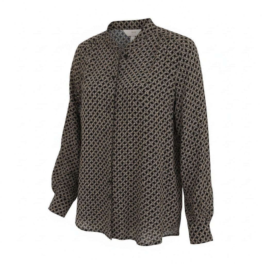 H&M blouse maat 38 - grafische print, Maat 38/40 (M), H&M, Bruin, Ophalen of Verzenden