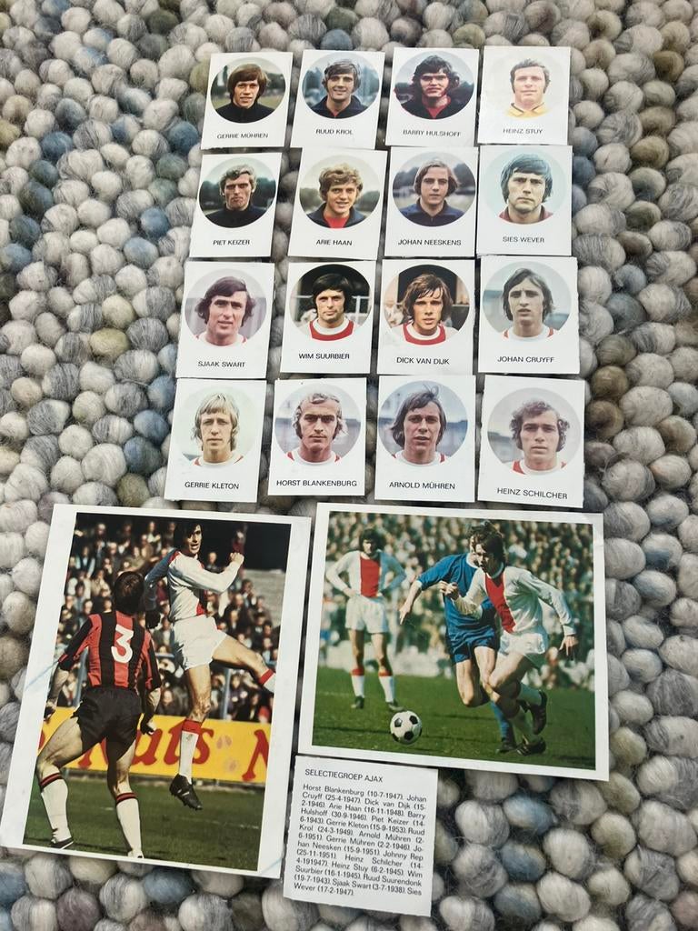 Ajax 1-0 panini 1971-1972, Ophalen of Verzenden, Gebruikt, Ajax, Poster, Plaatje of Sticker