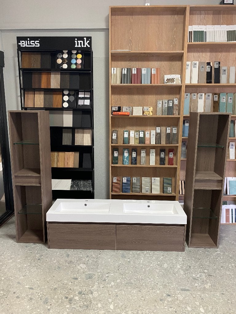Badmeubel 160cm inclusief 2 kolomkasten nu €3450 voor €1250, Huis en Inrichting, Ophalen, Nieuw, 200 cm of meer, Minder dan 100 cm