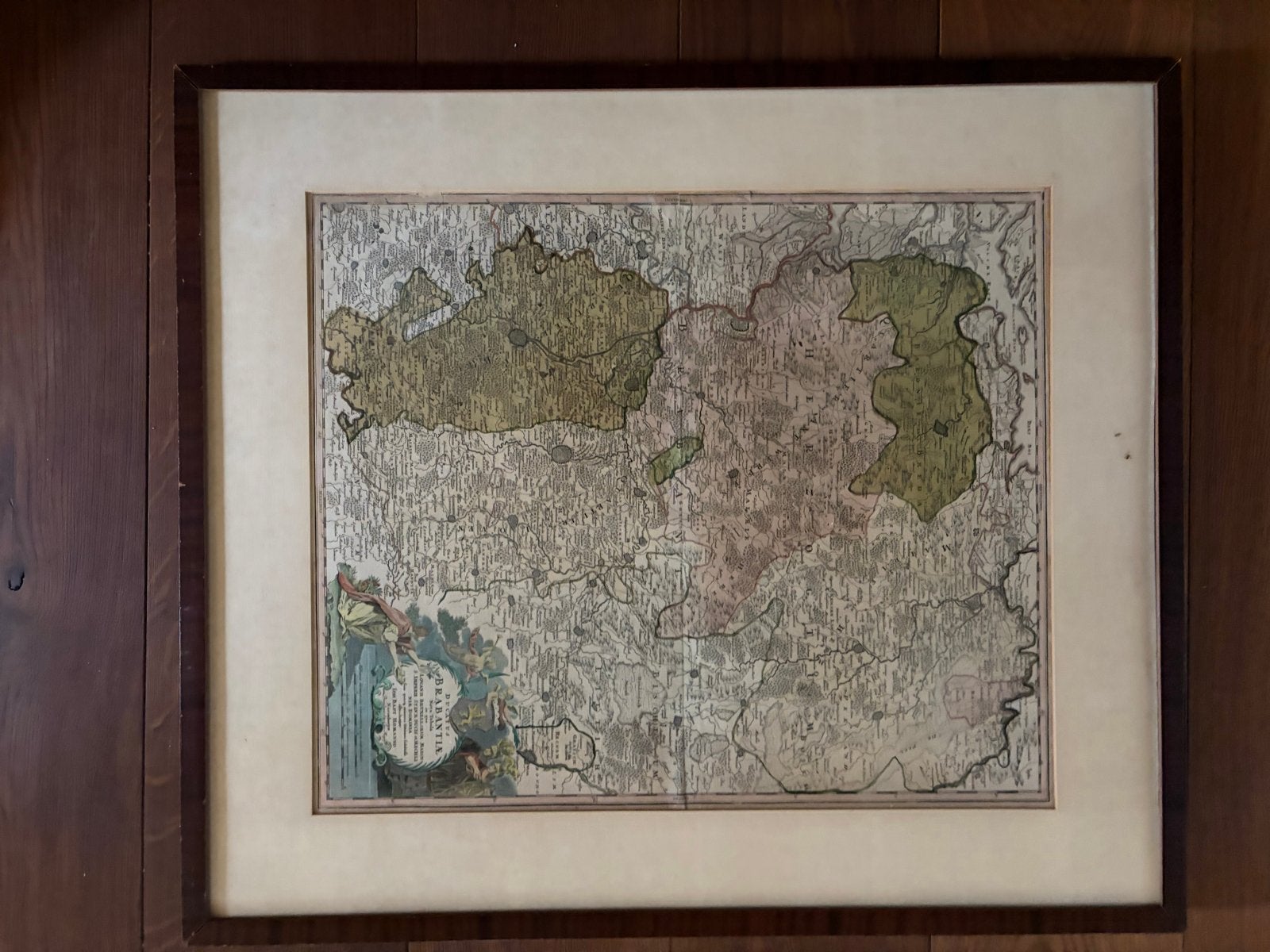 Antieke handgekleurde kaart van Brabant, Boeken, Atlassen en Landkaarten, Ophalen, Voor 1800, België of Luxemburg, Landkaart