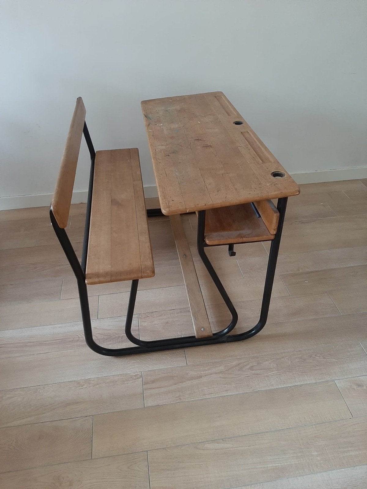 Vintage schoolbank, Ophalen, Gebruikt, Stoel(en)
