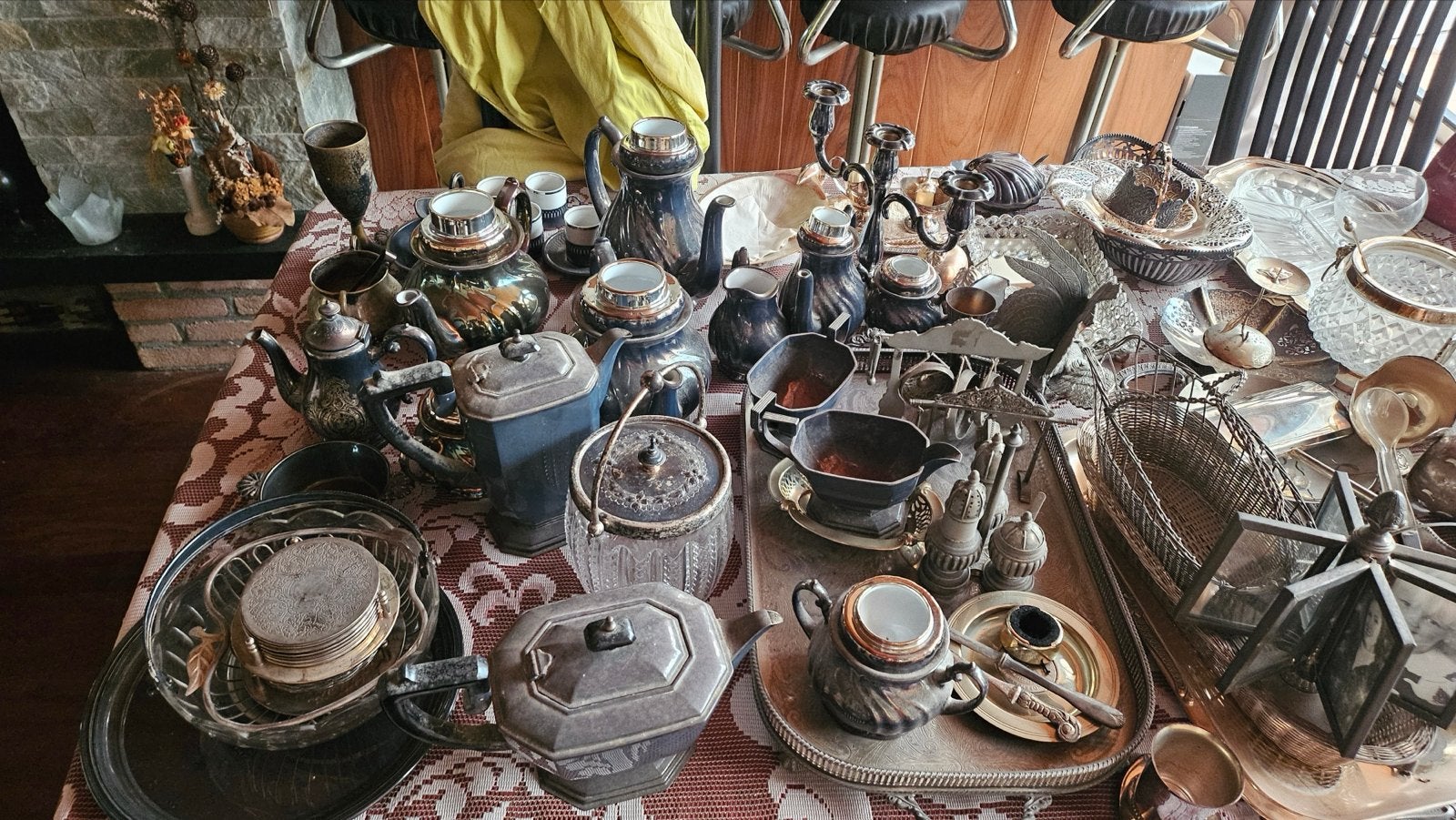 Grote collectie verzilverde items en verzamelobjecten Teab, Ophalen, Zilver