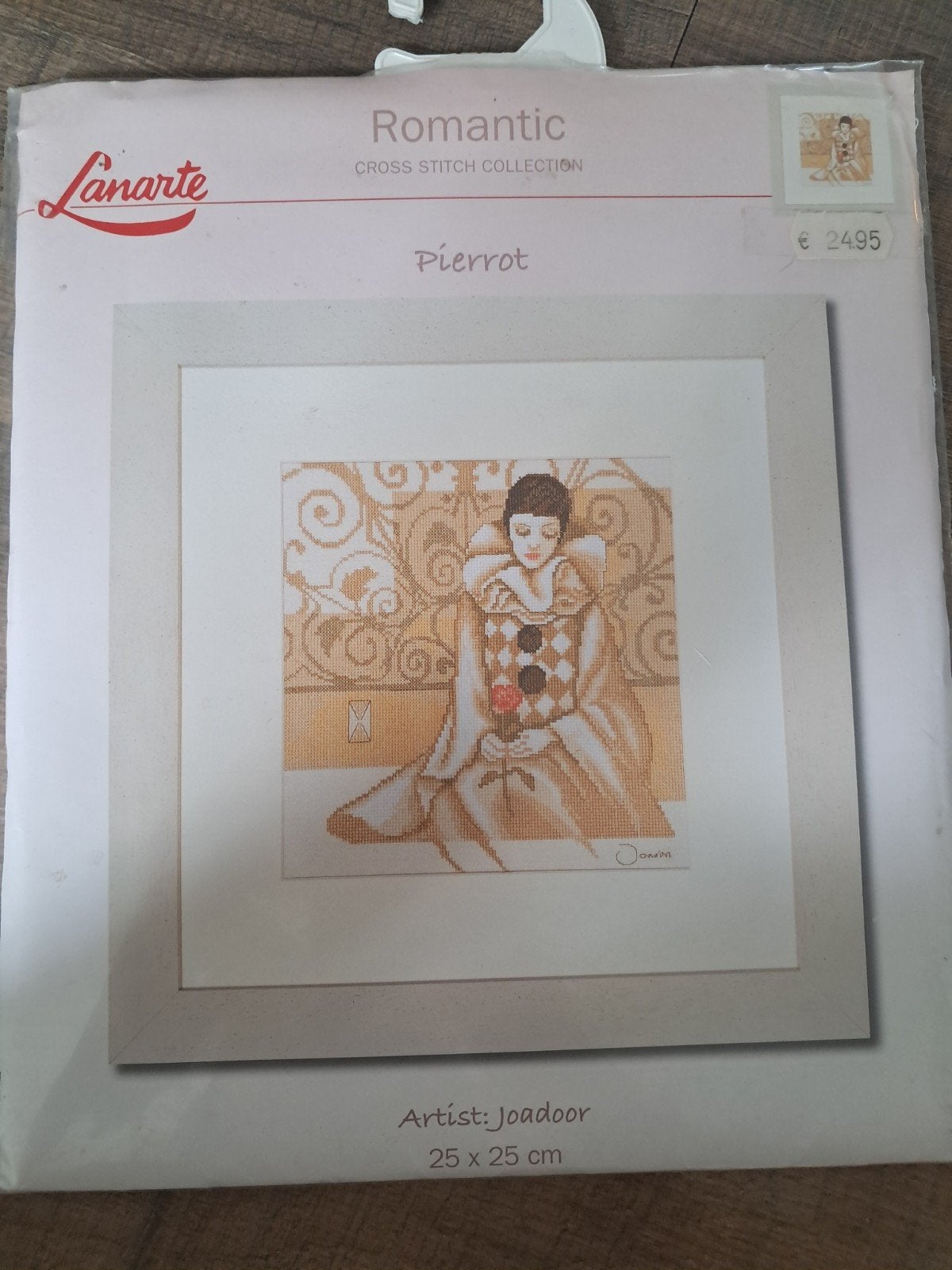 Lanarte Romantische Pierrot borduurpakket 25x25 cm, Hobby en Vrije tijd, Ophalen of Verzenden, Nieuw, Handborduren, Borduurpakket