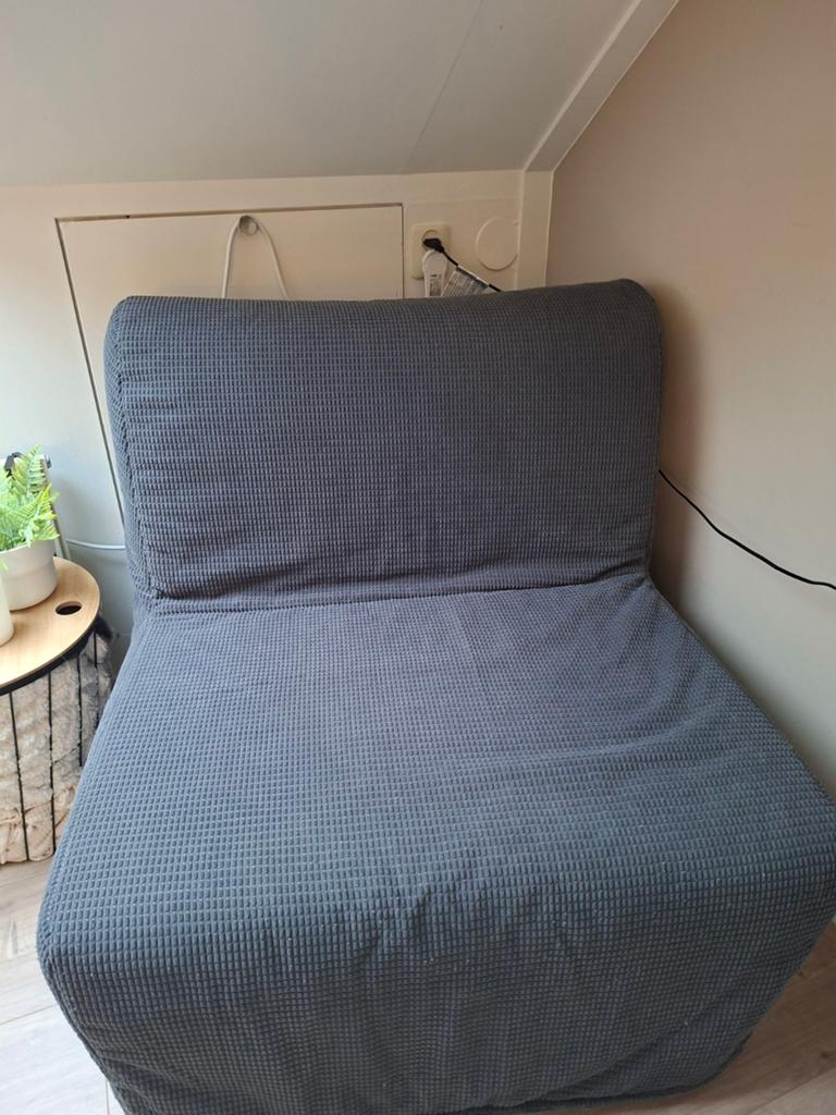 Ikea slaapbank 1 persoons LYCKSELE LÖVÅS, Ophalen of Verzenden, Gebruikt, Eenpersoons, Grijs