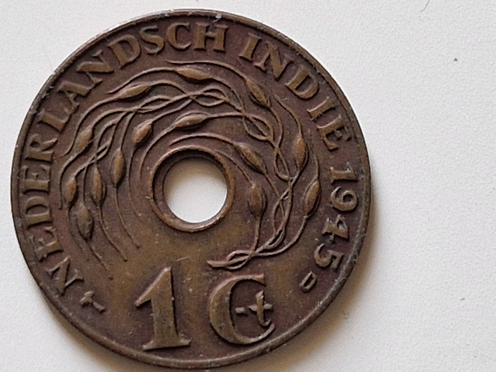 1 cent 1945 d Nederlands Indië, Verzenden, Zuidoost-Azië, Losse munt