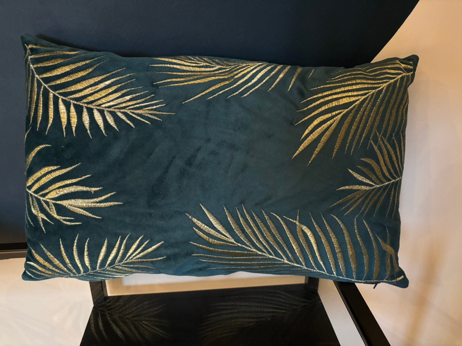 Sierkussen BLOKKER groen/blauw, goud, Overige merken, Blauw, Dubbelzijdig, Ophalen of Verzenden