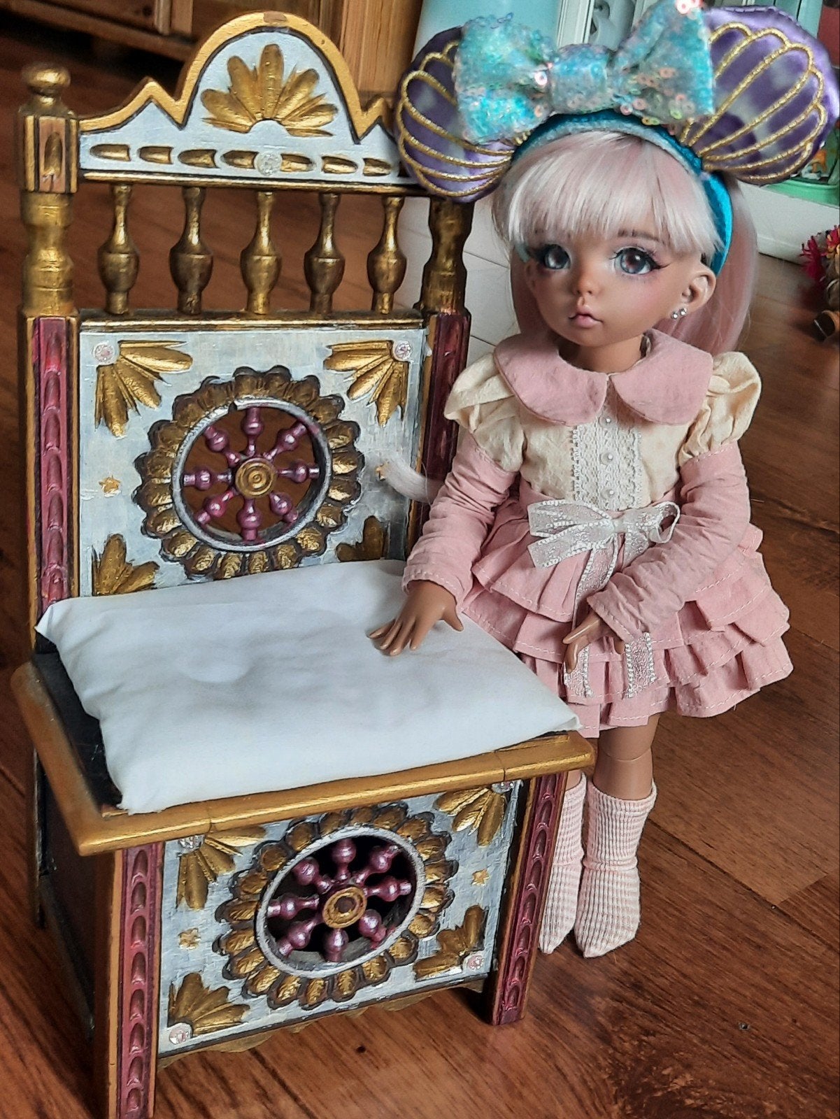 Hand gemaakte barokstijl poppen/ beren stoel o.a bjd's., Ophalen of Verzenden, Zo goed als nieuw, Accessoires