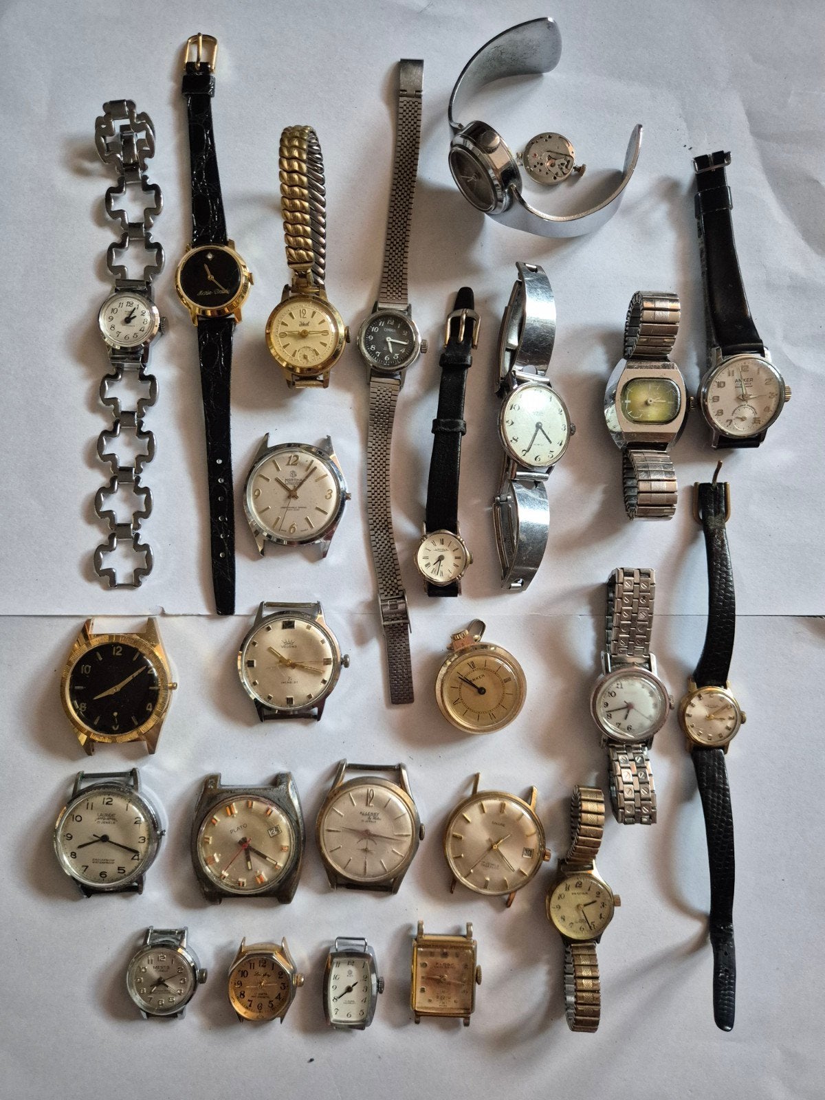 Partij vintage horloges, lot watches, mechanische handopwind, Overige merken, Staal, Verzenden, Polshorloge