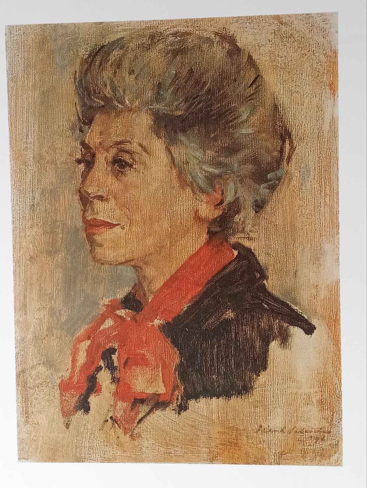 Sierk Schröder offset prent Portret Caro van Eyck, Ophalen of Verzenden, 1980 tot heden, Gebruikt, Overige onderwerpen
