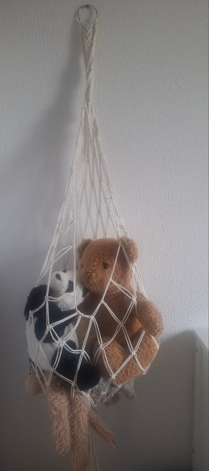 Hangmat voor knuffels - Macramé opberger, Ophalen of Verzenden, Zo goed als nieuw, Wit, Overige typen
