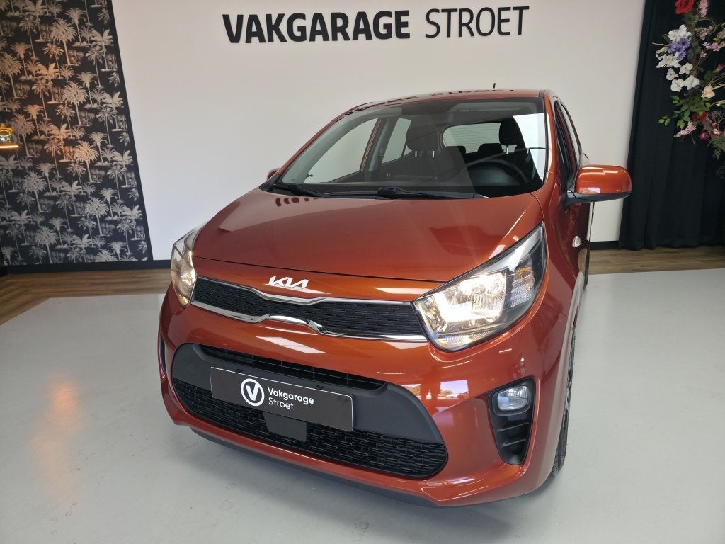 Kia Picanto 1.0 DPi Comf.L | cruise | ac | zwart LMV | BT |, Auto's, Stof, Gebruikt, Overige kleuren, Origineel Nederlands
