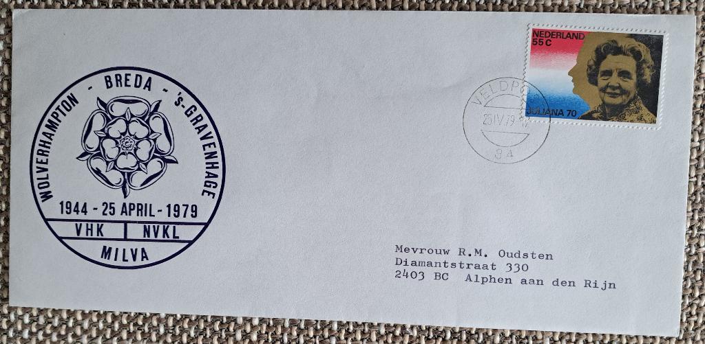 Envelop - MILVA – VHK NVKL 25 april 1944-1979, Ophalen of Verzenden, Envelop