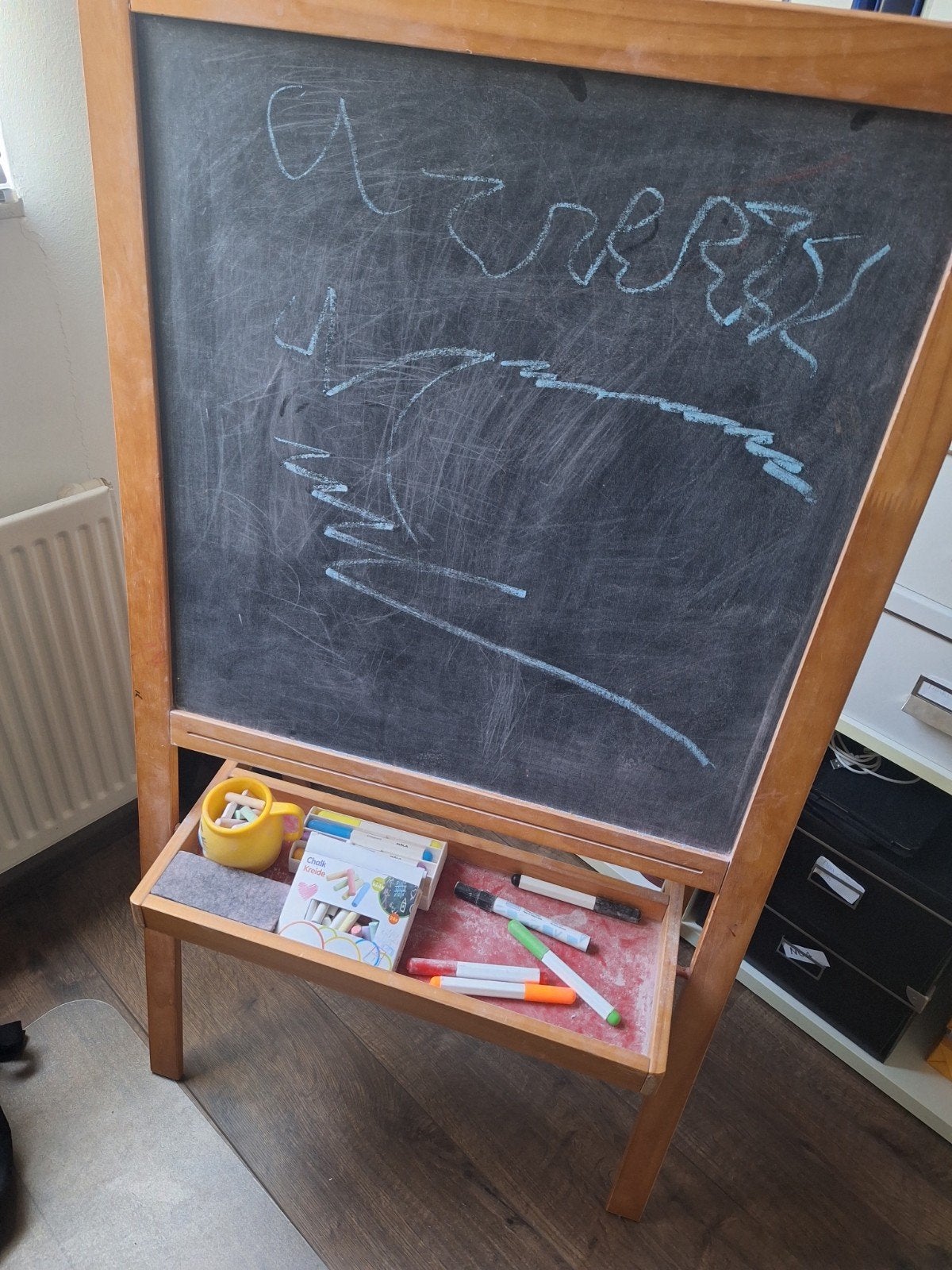 2-1 krijtbord en whiteboard, Ophalen, Gebruikt, Krijtbord