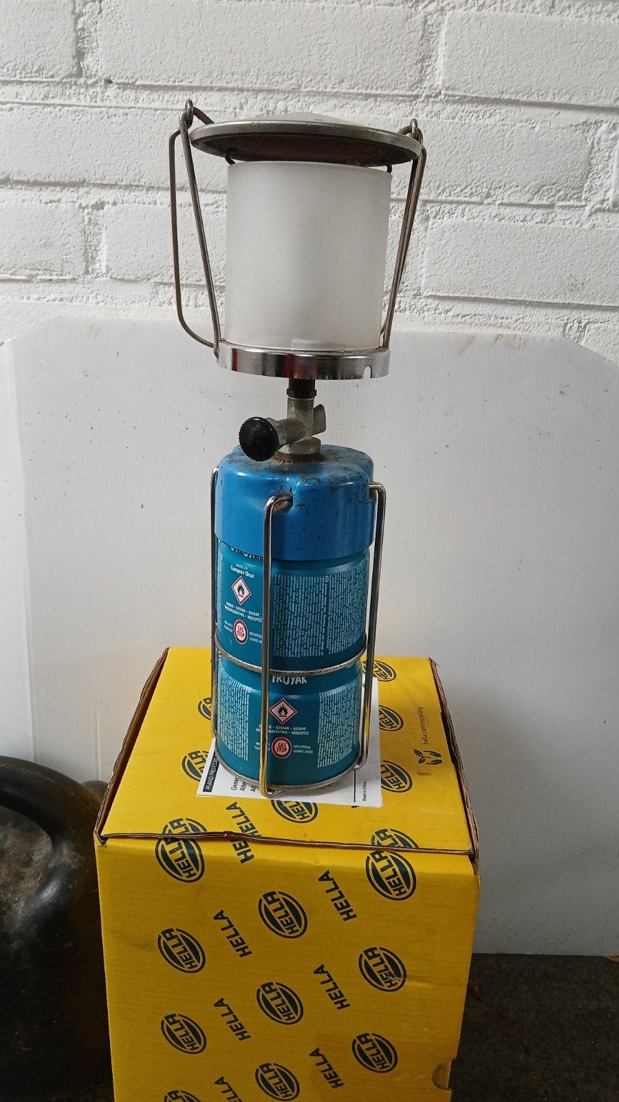 Camping Gaz lamp met reserve vulling, Ophalen, Gebruikt