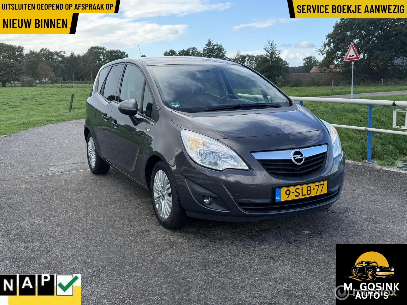 Nette Opel Meriva 1.4 Turbo Cosmo LPG Airco Cruise Trekhaak, Auto's, Euro 5, Gebruikt, 680 kg, 4 cilinders