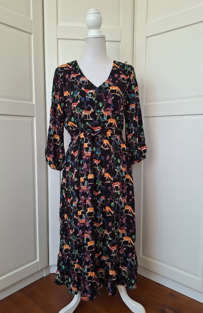 Smashed Lemon nieuwe antilopen print midi jurk S 36 (= M), Kleding | Dames, Zwart, Nieuw, Ophalen of Verzenden, Smashed Lemon