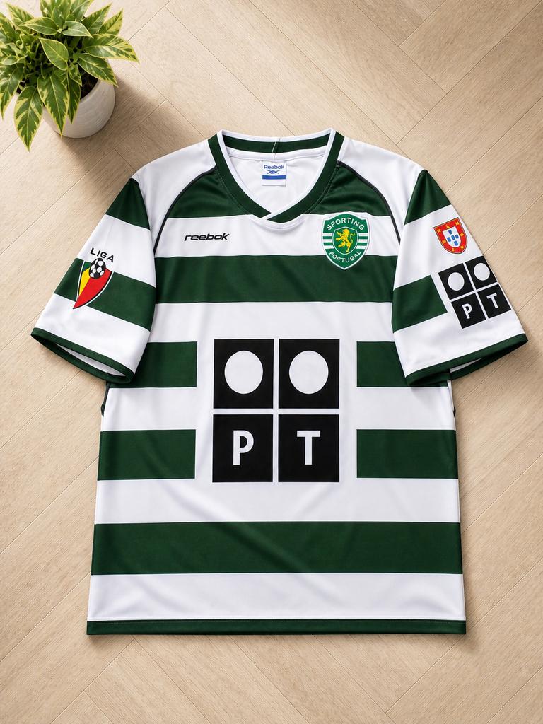 Sporting Portugal thuisshirt C. Ronaldo #28 (Reebok), Sport en Fitness, Voetbal, Maat L, Ophalen of Verzenden, Zo goed als nieuw