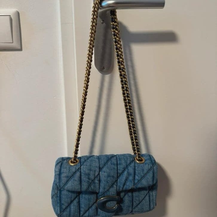 Coach quilted tabby 20 denim, Ophalen, Nieuw, Blauw, Schoudertasje