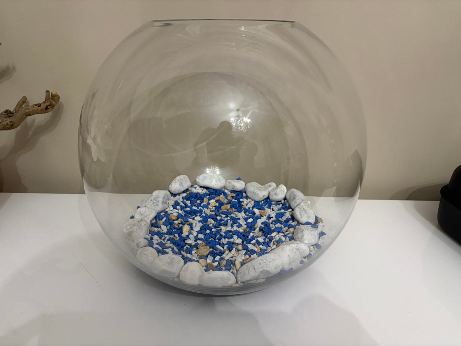 Glazen Vissenkom of Decoratie, Dieren en Toebehoren, Vissen | Aquaria en Toebehoren, Ophalen, Zo goed als nieuw, Leeg aquarium