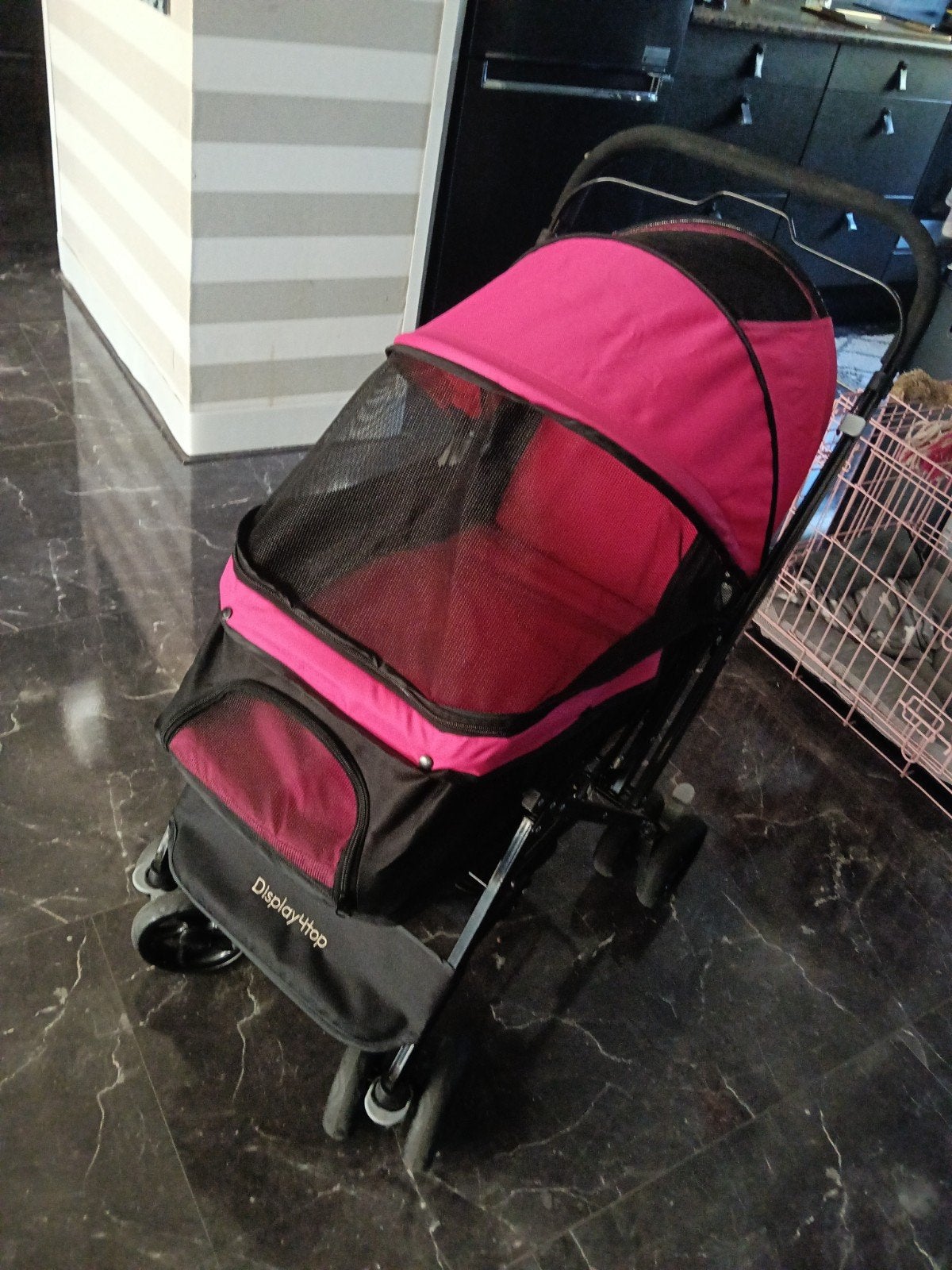rose kleur voor kleine honden, Dieren en Toebehoren, Overige merken, Ophalen of Verzenden, Zo goed als nieuw, Hondenbuggy