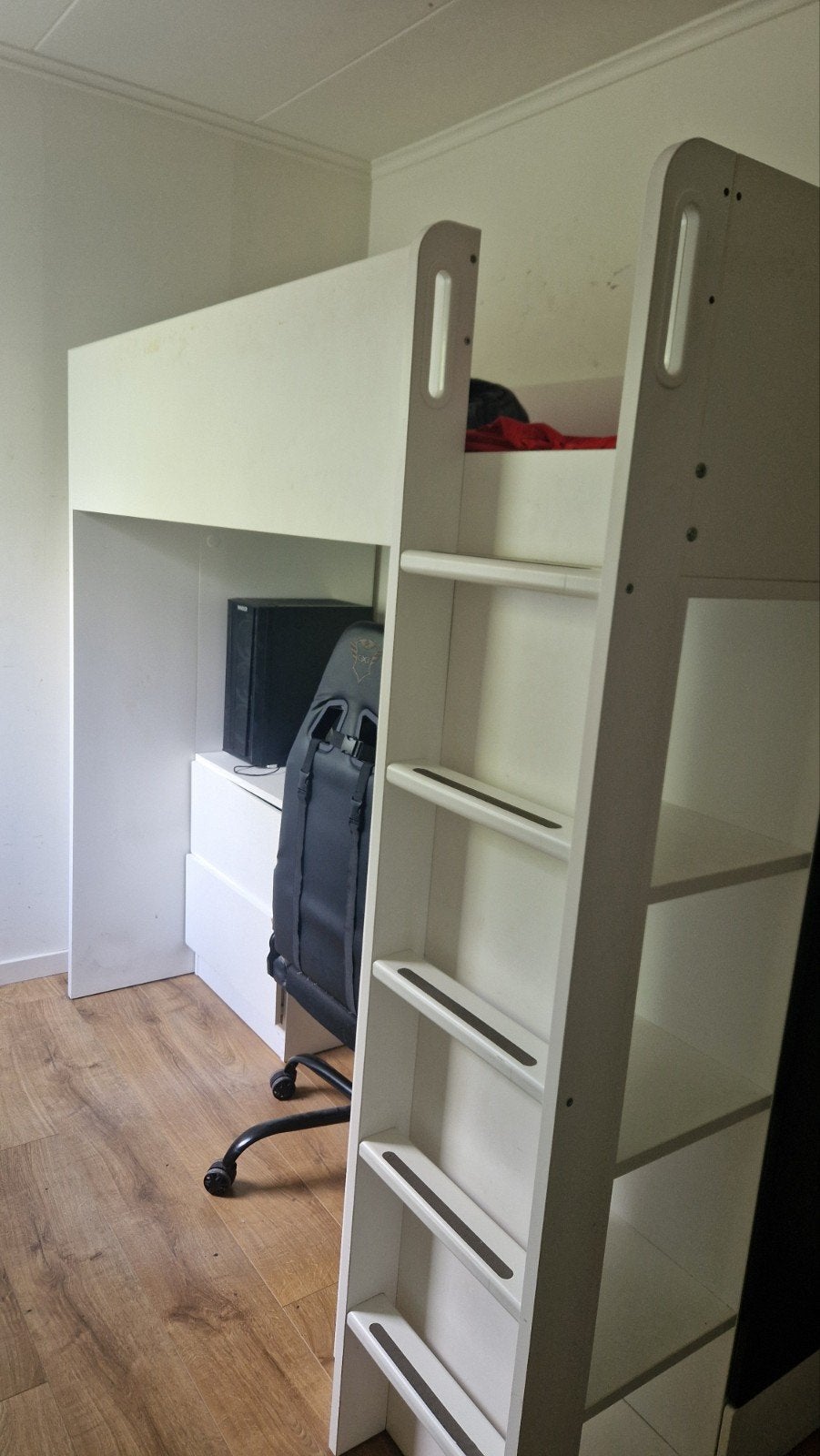 SMÅSTAD hoogslaper 90x200 met bureau en krijtbord, Ophalen, Gebruikt, 90 cm, Eenpersoons