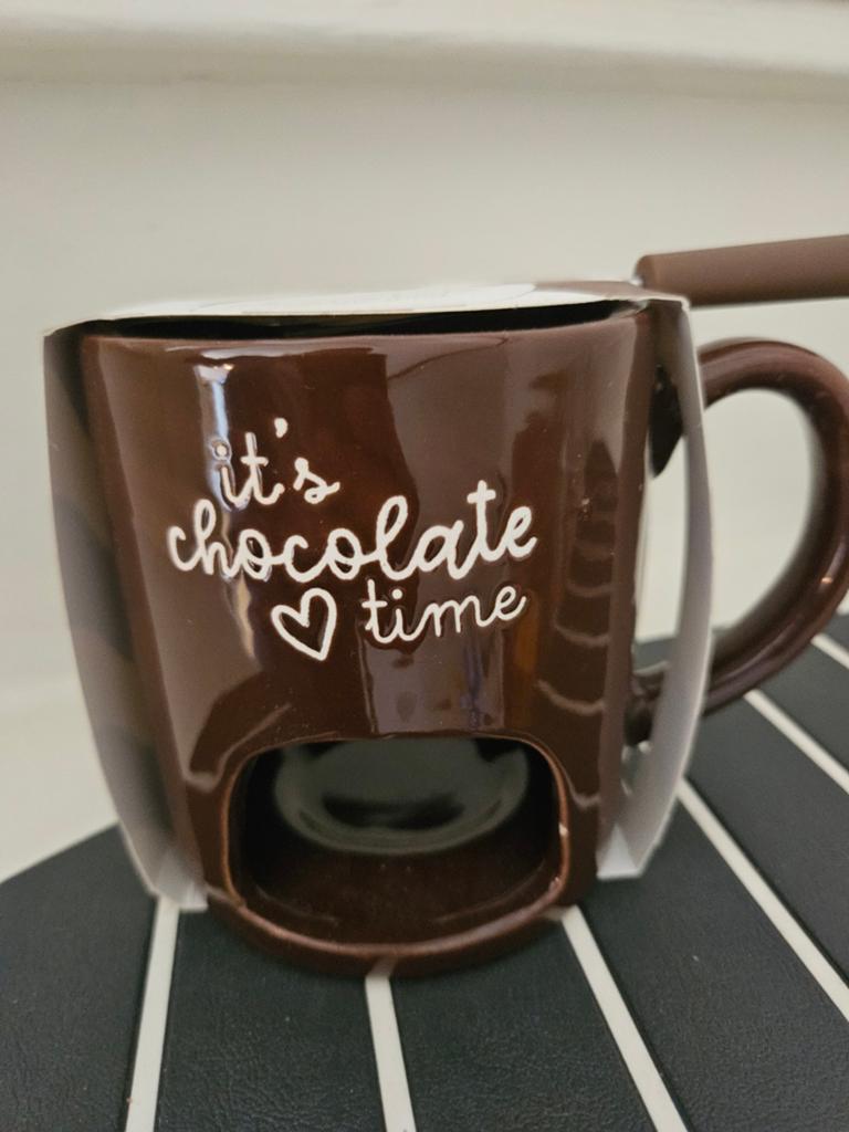 Chocolade Fondue Mok - It's Chocolate Time, Overige typen, Nieuw, Ophalen of Verzenden, Steen/keramiek