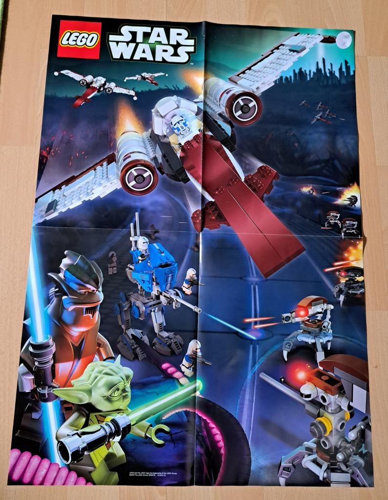 LEGO Star Wars Poster - Yoda, Jedi en ruimteschepen, Ophalen of Verzenden, Gebruikt