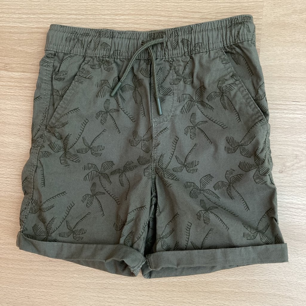 Korte broek met palmboom print en vaste omslag mt 128, Kinderen en Baby's, Kinderkleding | Maat 128, Broek, Ophalen of Verzenden