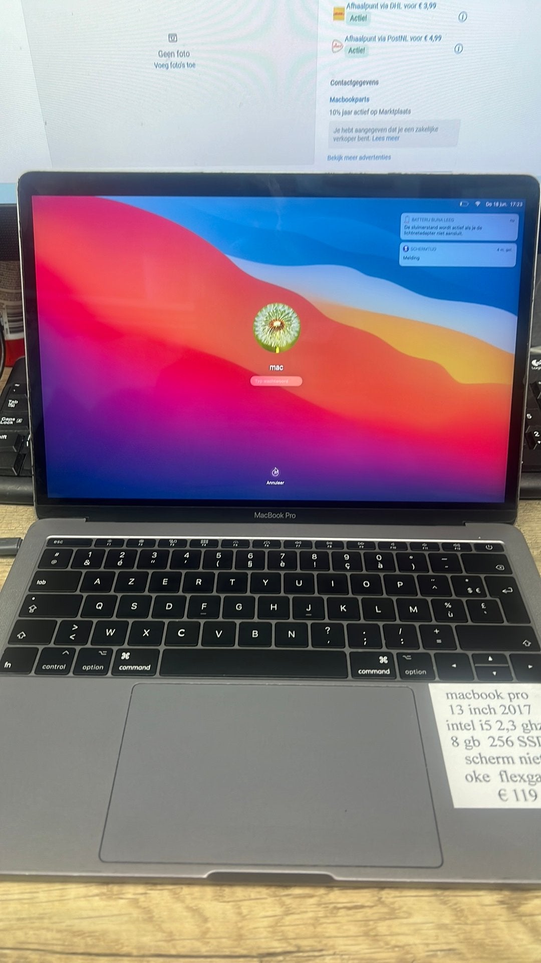 Macbook pro 13 inch 2017 flexgate, Computers en Software, Moederborden, Ben, DDR3, Ophalen of Verzenden, Rma@notebookandmore.nl
