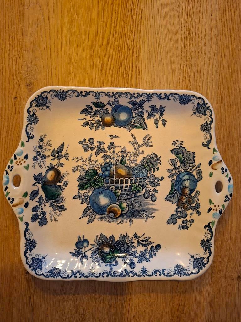 Mason's schaaltje met fruitdecor blauw., Ophalen of Verzenden