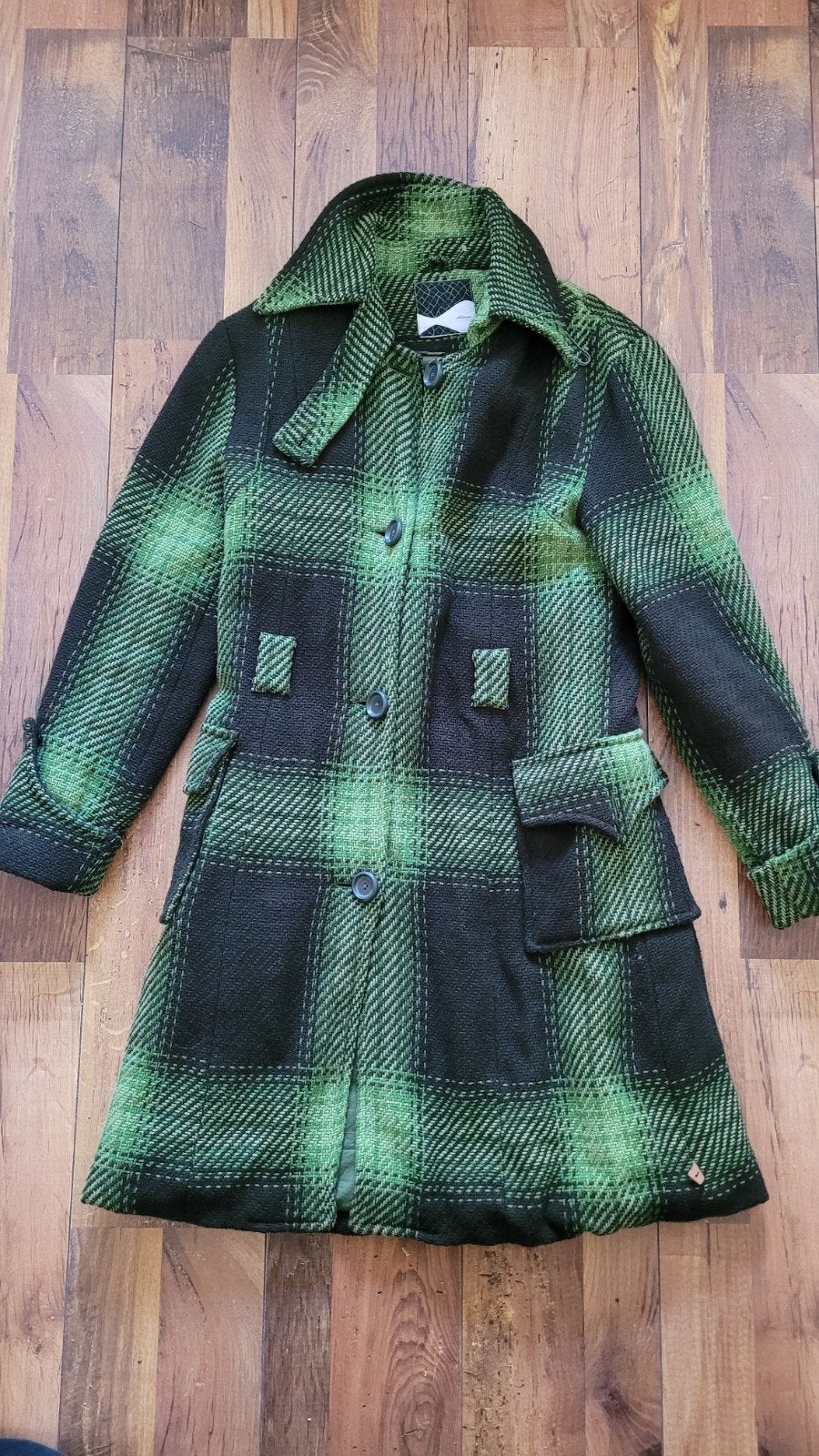 Skunkfunk geruite jas groen/zwart, maat S, Kleding | Dames, Skunkfunk, Ophalen of Verzenden, Zo goed als nieuw, Maat 36 (S)