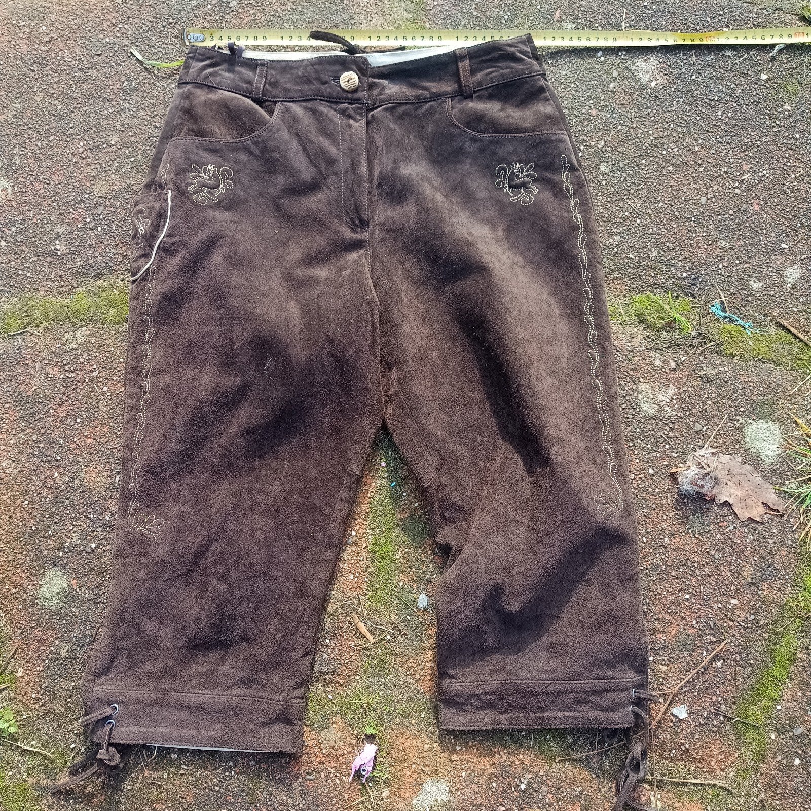 Landhaus 48 Lederhose echt leer Tiroler trachten Oktoberfest, Kleding | Heren, Maat 48/50 (M), Overige thema's, Gedragen, C&A