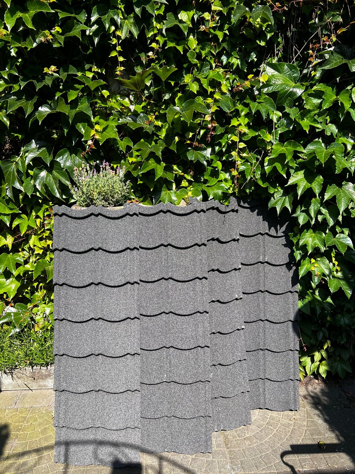 4 x antraciet dakpanplaten 114 x 37,5 cm dakbedekking, Nieuw, Minder dan 5 m², Metaal, Grijs
