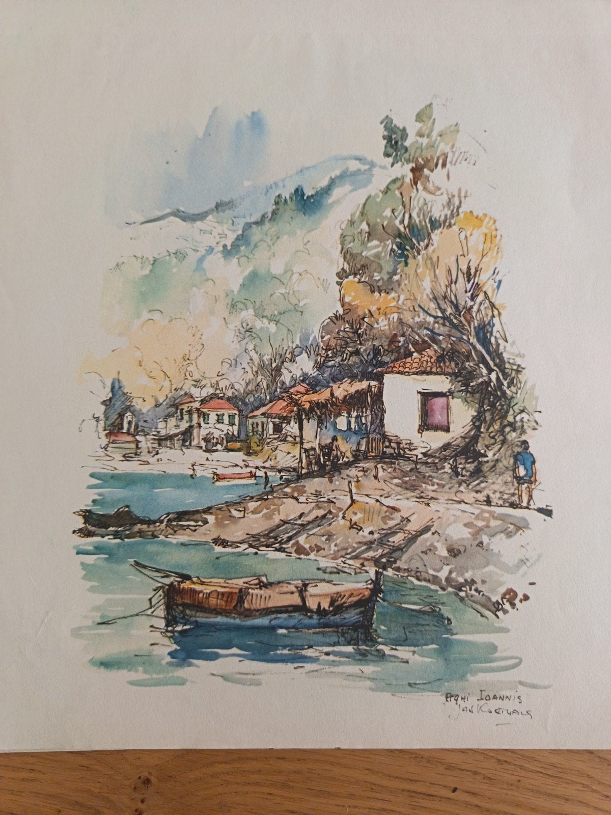 Lithografie van Jan Korthals, Antiek en Kunst, Kunst | Litho's en Zeefdrukken, Gesigneerd, Ophalen of Verzenden, Landschappen